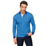 DESEN TRİKO Erkek Polo Yaka Tüy Desenli Sweatshirt Saks Beden;XL,Renk;Saks dsnNM9571