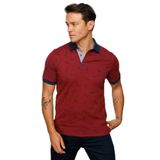 Desen Triko Erkek Polo Yaka Tüy Desenli T-Shirt 23825 Bordo XL