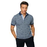 Desen Triko Erkek Polo Yaka Tüy Desenli T-Shirt 23825 Füme 4XL