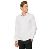 Desen Triko Erkek Polo Yaka Uzun Kollu Sweatshirt Beyaz Beden;M,Renk;Beyaz