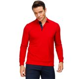 DESEN TRİKO Erkek Polo Yaka Uzun Kollu Sweatshirt Kırmızı Beden;2XL,Renk;Kırmızı dsnNM8945
