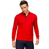 DESEN TRİKO Erkek Polo Yaka Uzun Kollu Sweatshirt Kırmızı Beden;4XL,Renk;Kırmızı dsnNM8947