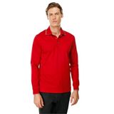 Desen Triko Erkek Polo Yaka Uzun Kollu Sweatshirt Kırmızı Beden;M,Renk;Kırmızı