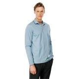 Desen Triko Erkek Polo Yaka Uzun Kollu Sweatshirt Mavi Beden;2XL,Renk;Mavi