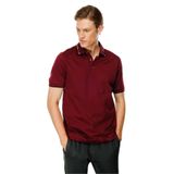 Desen Triko Erkek Polo Yaka Yakası Çizgili T-shirt Bordo Beden;2XL,Renk;Bordo