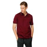 Desen Triko Erkek Polo Yaka Yakası Çizgili T-shirt Bordo Beden;XL,Renk;Bordo
