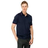 Desen Triko Erkek Polo Yaka Yakası Çizgili T-shirt Lacivert Beden;M,Renk;Lacivert