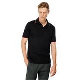 Desen Triko Erkek Polo Yaka Yakası Çizgili T-shirt Siyah Beden;M,Renk;Siyah