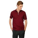 Desen Triko Erkek Polo Yaka Yakası Fermuarlı T-shirt Bordo Beden;M,Renk;Bordo
