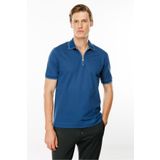 Desen Triko Erkek Polo Yaka Yakası Fermuarlı T-shirt Parlement Beden;2XL,Renk;Parlement