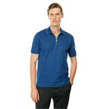 Desen Triko Erkek Polo Yaka Yakası Fermuarlı T-shirt Parlement Beden;M,Renk;Parlement