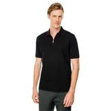 Desen Triko Erkek Polo Yaka Yakası Fermuarlı T-shirt Siyah Beden;M,Renk;Siyah