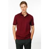 Desen Triko Erkek Polo Yaka Yakası Şerit Desenli T-shirt Bordo Beden;3XL,Renk;Bordo