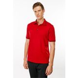 Desen Triko Erkek Polo Yaka Yakası Şerit Desenli T-shirt Kırmızı Beden;M,Renk;Kırmızı