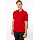 Desen Triko Erkek Polo Yaka Yakası Şerit Desenli T-Shirt Kırmızı