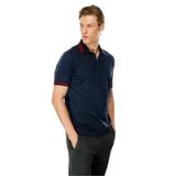 Desen Triko Erkek Polo Yaka Yakası Şerit Desenli T-shirt Lacivert Beden;4XL,Renk;Lacivert