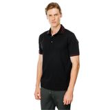 Desen Triko Erkek Polo Yaka Yakası Şerit Desenli T-shirt Siyah Beden;M,Renk;Siyah