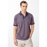 Desen Triko Erkek Polo Yaka Yakası ve Kolu Triko T-Shirt Kahve - 2XL