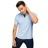 DESEN TRİKO Erkek Polo Yaka Yakası ve Kolu Triko T-shirt Mavi Beden;3XL,Renk;Mavi dsnNM8560