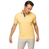 DESEN TRİKO Erkek Polo Yaka Yakası ve Kolu Triko T-shirt Sarı Beden;2XL,Renk;Sarı dsnNM8565