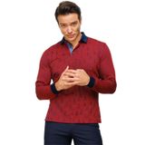 DESEN TRİKO Erkek Polo Yaka Yelken Desenli Sweatshirt Bordo Beden;3XL,Renk;Bordo dsnNM9558