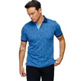 DESEN TRİKO Erkek Polo Yaka Yelken Desenli T-shirt Saks Beden;3XL,Renk;Saks dsnNM8760