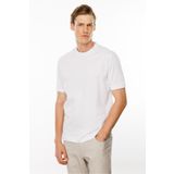 Desen Triko Erkek Sıfır Yaka Basic Pamuklu T-shirt Beyaz Beden;2XL,Renk;Beyaz