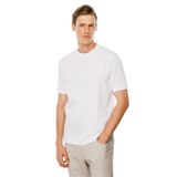 Desen Triko Erkek Sıfır Yaka Basic Pamuklu T-shirt Beyaz Beden;3XL,Renk;Beyaz