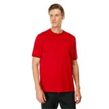 Desen Triko Erkek Sıfır Yaka Basic Pamuklu T-shirt Kırmızı Beden;XL,Renk;Kırmızı
