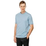 Desen Triko Erkek Sıfır Yaka Basic Pamuklu T-shirt Mavi Beden;4XL,Renk;Mavi