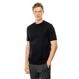 Desen Triko Erkek Sıfır Yaka Basic Pamuklu T-shirt Siyah Beden;2XL,Renk;Siyah