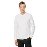 Desen Triko Erkek Sıfır Yaka Basic Uzun Kollu Pamuklu T-shirt Beyaz Beden;XL,Renk;Beyaz