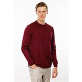 Desen Triko Erkek Sıfır Yaka Basic Uzun Kollu Pamuklu T-shirt Bordo Beden;2XL,Renk;Bordo