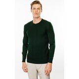 Desen Triko Erkek Sıfır Yaka Önü Baklava Örgü Kazak A.yeşil - 2XL - 02Y-Yeşil