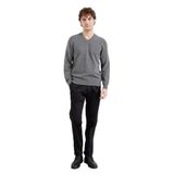 Desen Triko Erkek V Yaka Basic Yün Kazak Füme Beden;2XL,Renk;Füme