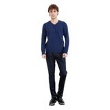Desen Triko Erkek V Yaka Basic Yün Kazak İndigo Beden;2XL,Renk;İndigo