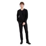 Desen Triko Erkek V Yaka Basic Yün Kazak Siyah Beden;2XL,Renk;Siyah