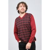 Desen Triko Erkek V Yaka Desenli Yün Kazak 0245532 Bordo - 2XL