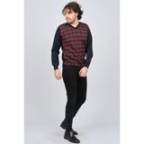Desen Triko Erkek V Yaka Desenli Yün Kazak 0245532 Lacivert - 2XL