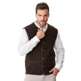DESEN TRİKO Erkek V Yaka Keçe Aksesuarlı Pike Dokuma Yün Yelek K.Kahve Beden;3XL,Renk;K.Kahve dsnNM4810