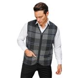 DESEN TRİKO Erkek V Yaka Önü Kareli Yelek K.Füme Beden;2XL,Renk;K.Füme dsnNM4769