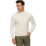 DESEN TRİKO Erkek Yarım Balıkçı Yaka Petek Desenli Kazak Kemik Beden;4XL,Renk;Kemik dsnNM4628