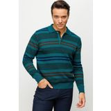 DESEN TRİKO Erkek Yarım Balıkçı Yaka Renkli Çizgili Yün Kazak K.Ö.başı Beden;2XL,Renk;K.Ö.başı dsnNM7282