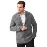 DESEN TRİKO Erkek Yarım Balıkçı Yaka Saç Örgülü Yün Ceket Füme Beden;M,Renk;Füme dsnNM4898