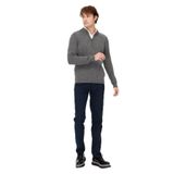 DESEN TRİKO Erkek Yarım Balıkçı Yaka Yakası Fermuarlı Yün Kazak Füme Beden;2XL,Renk;Füme dsnNM4963