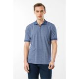 Desen Triko Fermuarlı Jakarlı T-Shirt, L, 605, Lacivert, Erkek