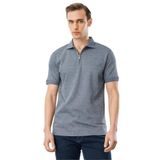 Desen Triko Fermuarlı T-Shirt, S, 601, Füme, erkek