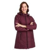 DESEN TRİKO Kadın Astarı Desenli Araboy Kapitone Kaban Bordo Beden;5 BEDEN (2XL),Renk;Bordo dsnNM6630