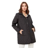 Desen triko Kadın Kapitone Ceket Siyah Beden;4 BEDEN (XL),Renk;SİYAH