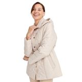 DESEN TRİKO Kadın Kapüşonlu Beli Bağcıklı Kapitone Kaban Bej Beden;5 BEDEN (2XL),Renk;Bej dsnNM6609